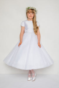 Koko Girls White Communion Dress:- KO22363