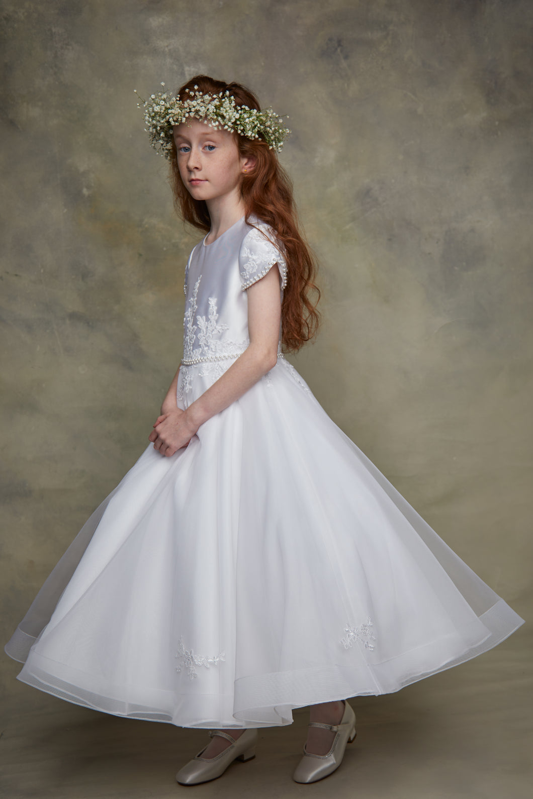 KOKO Girls White Communion Dress:- KO23979