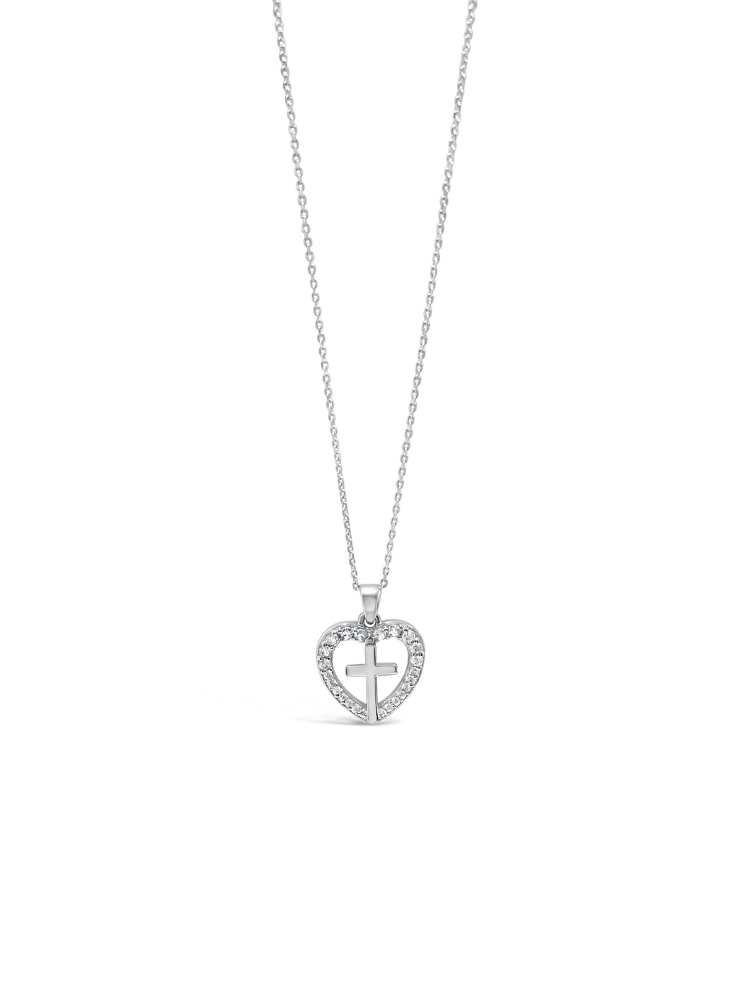 Absolute Jewellery Diamante Heart & Cross Necklace HCP200