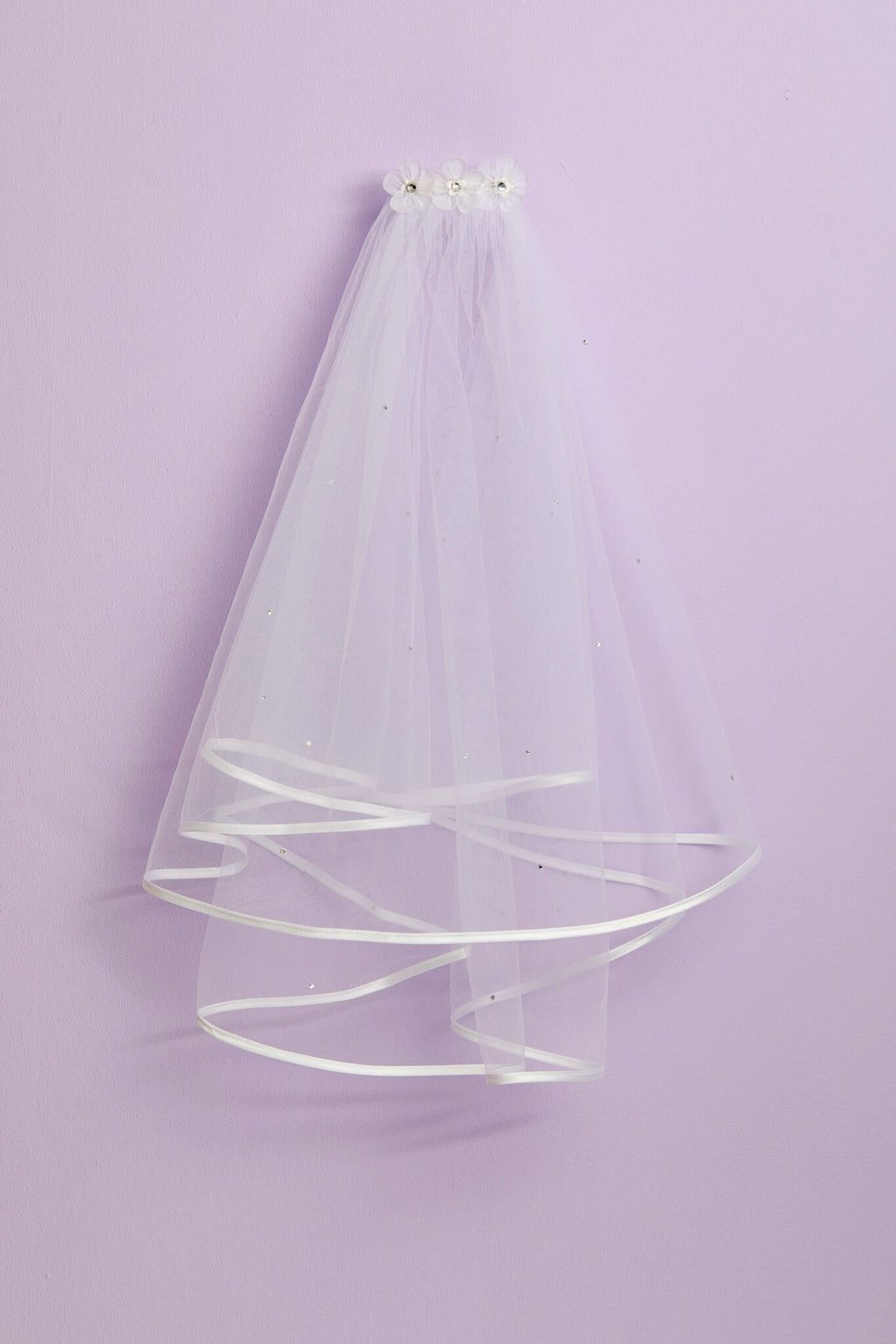 Peridot Girls White Holy Communion Veil:- Olivia