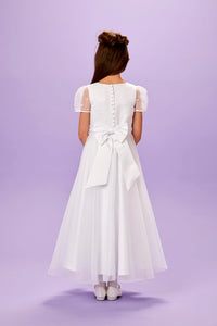 SALE Peridot Girls White Communion Dress:- Laura