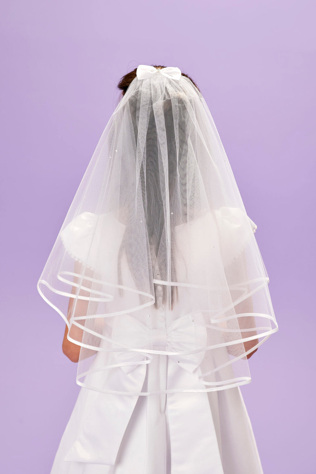 Peridot Girls White Holy Communion Veil:- Jacklyn