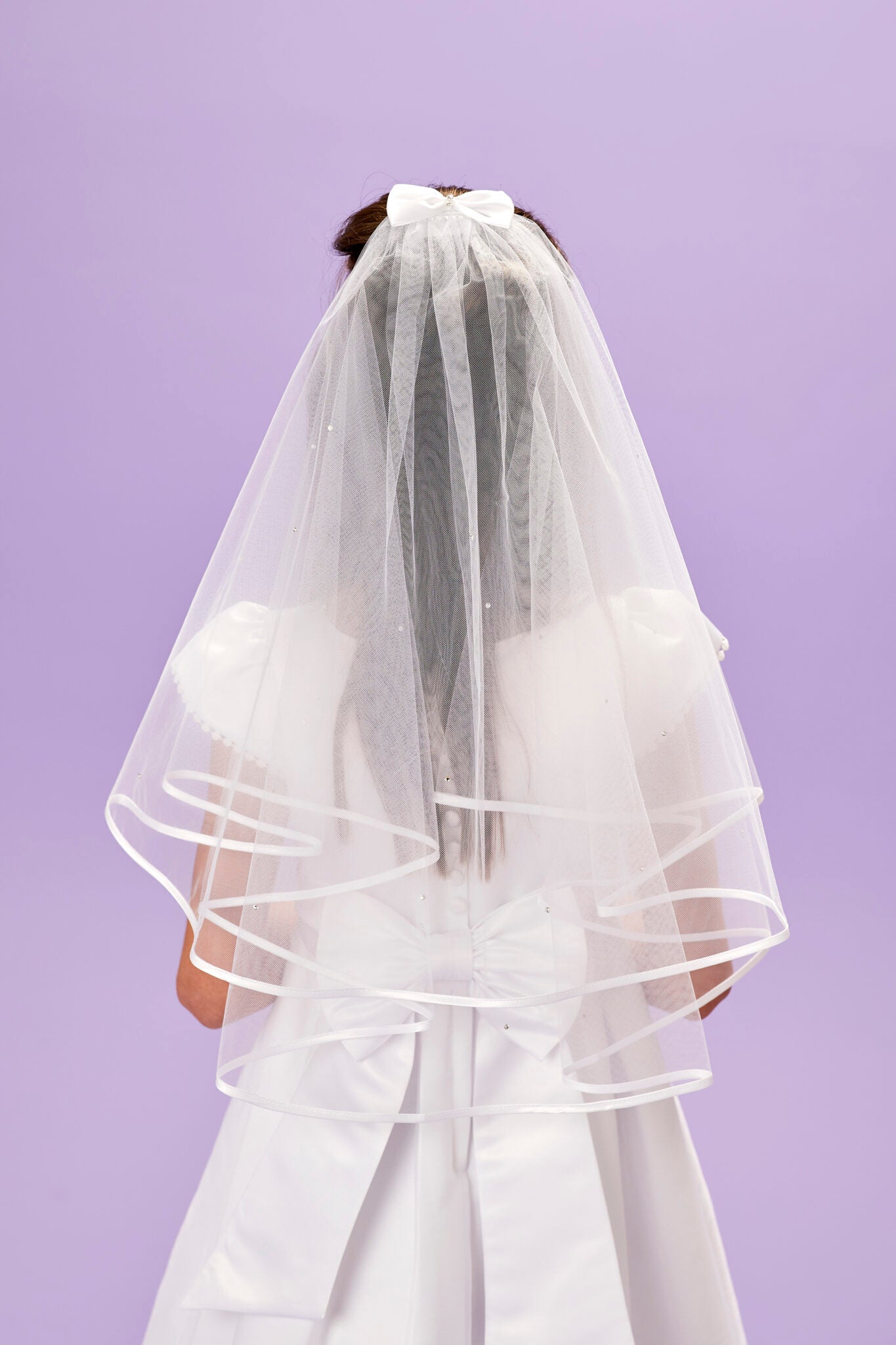 Peridot Girls White Holy Communion Veil:- Jacklyn