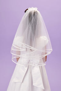 Peridot Girls White Holy Communion Veil:- Olivia