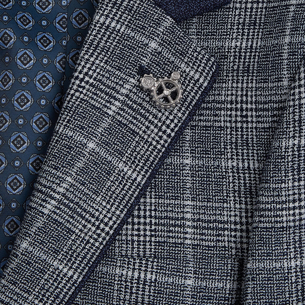 SALE 1880 Club Boys Navy Check Blazer:- 132 15152 28 Age 5 & 6