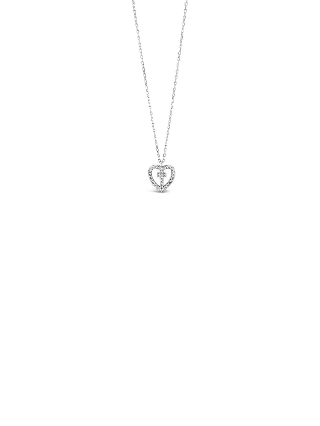 Absolute Jewellery Diamante Heart & Cross Necklace HCP227