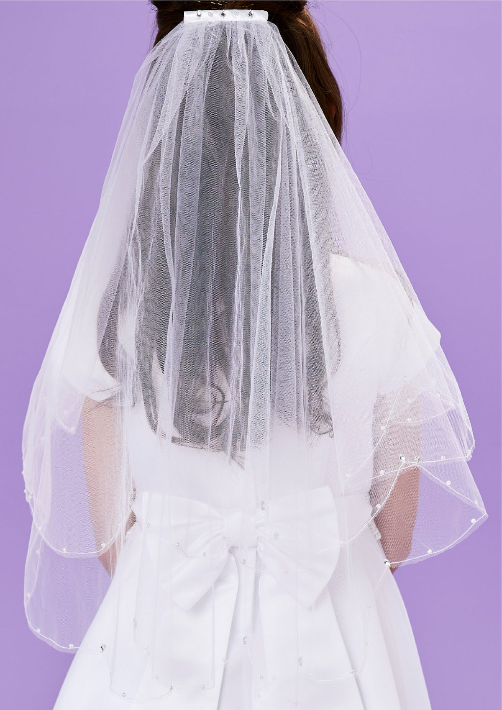 Peridot Girls White Holy Communion Veil:- Enya