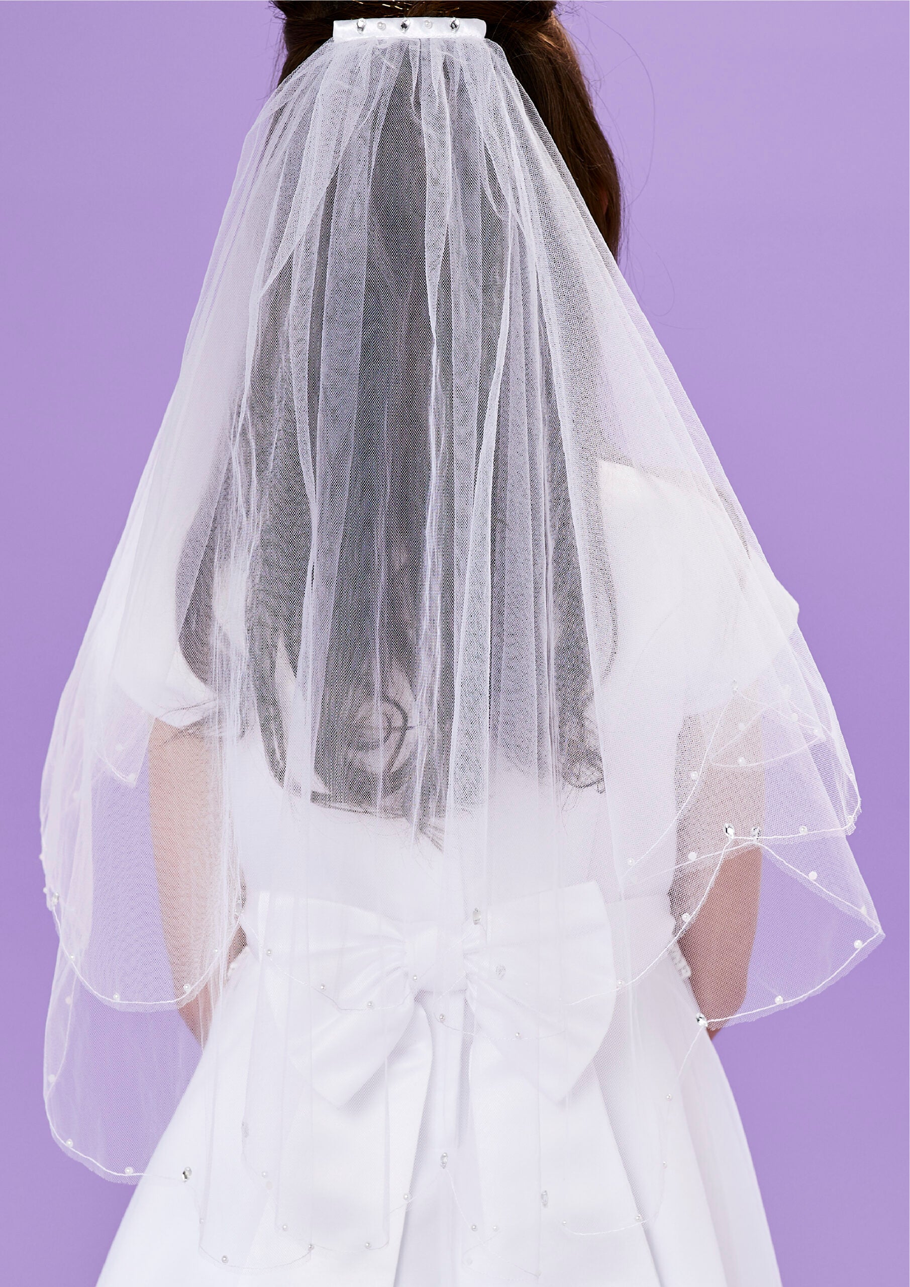 Peridot Girls White Holy Communion Veil:- Enya