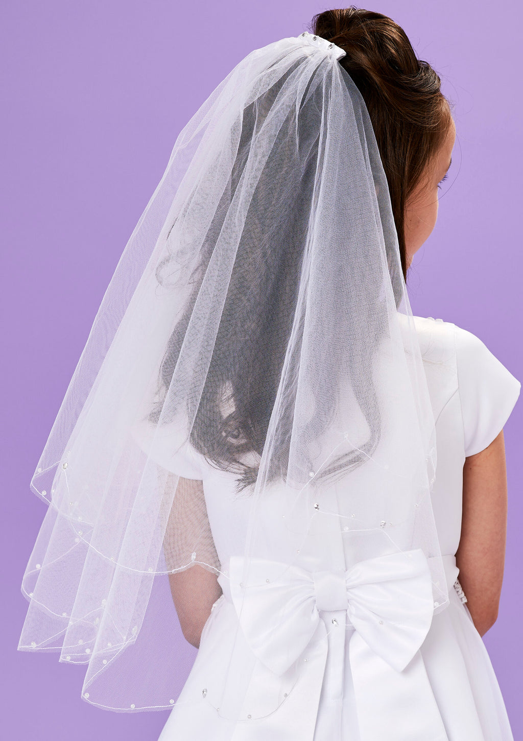 Peridot Girls White Holy Communion Veil:- Enya