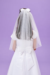 Peridot Girls White Holy Communion Veil:- Fallon