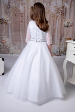 Load image into Gallery viewer, Rosa Bella By Sweetie Pie Girls White Communion Dress:- RB608
