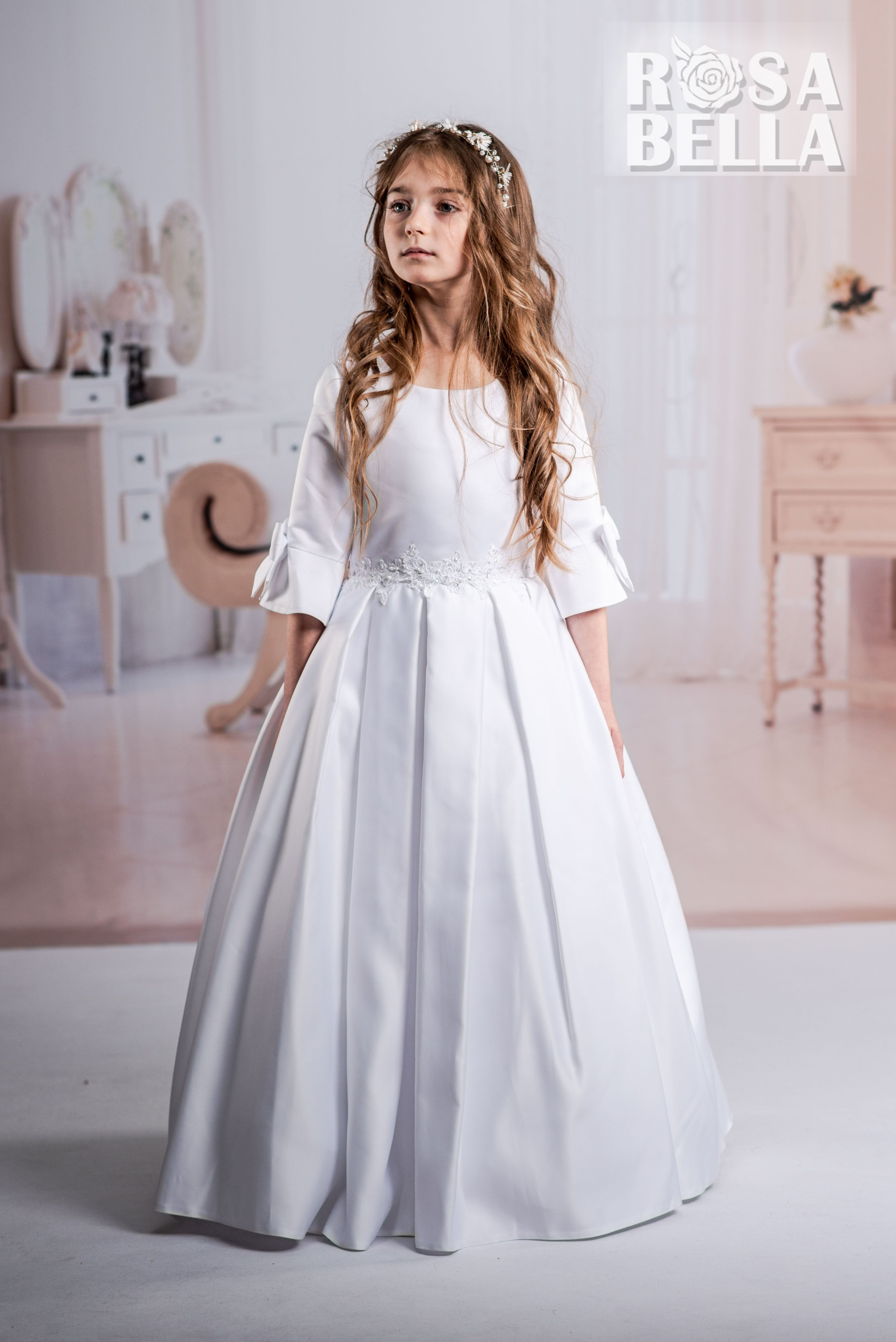 SALE COMMUNION DRESS Rosa Bella By Sweetie Pie Girls White Communion Dress:- RB628 AGE 8