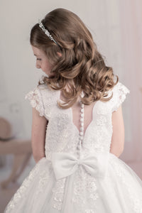 SALE COMMUNION DRESS Rosa Bella By Sweetie Pie Girls White Communion Dress:- RB630 Age 6 & 7