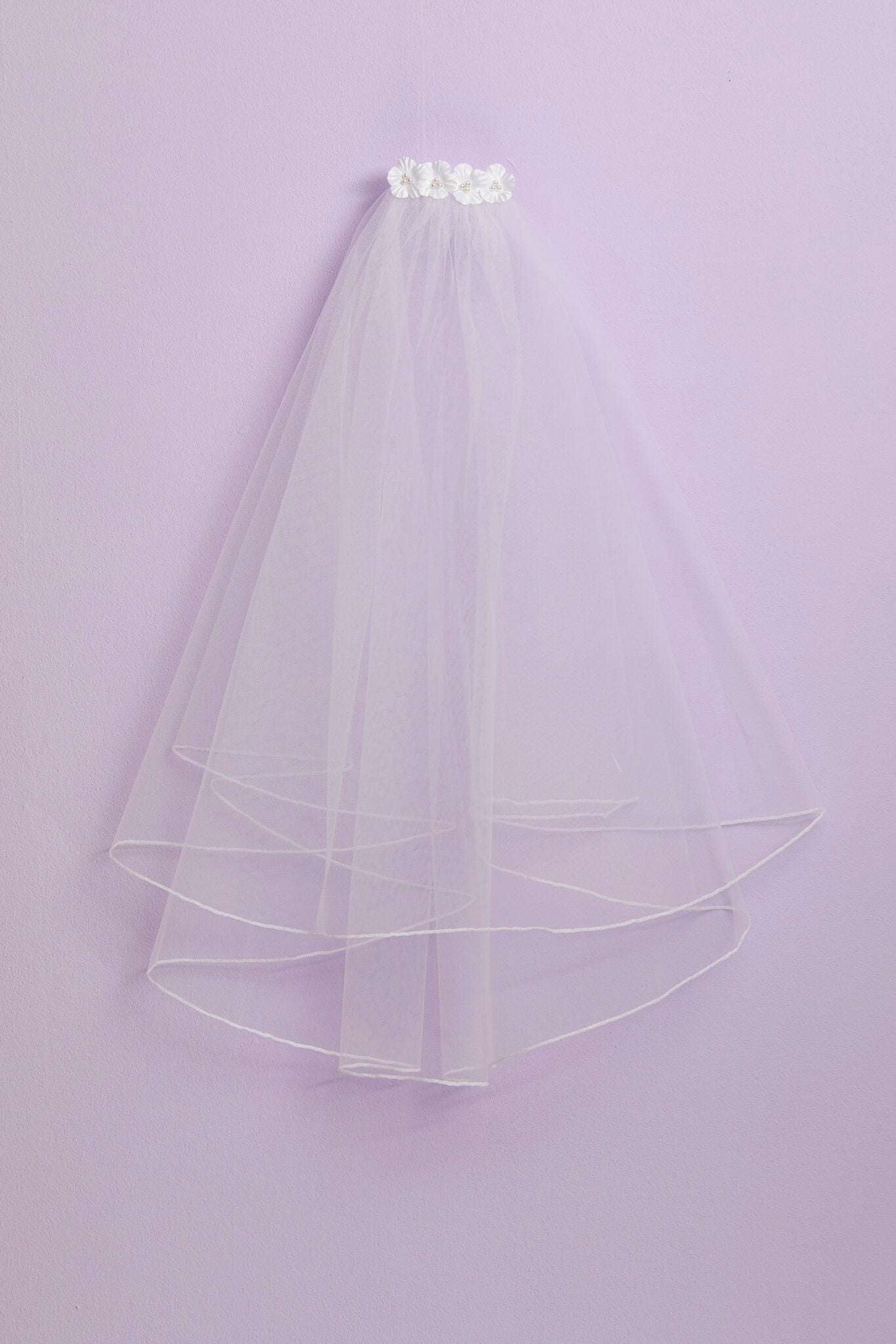 Peridot Girls White Holy Communion Veil:- Robyn