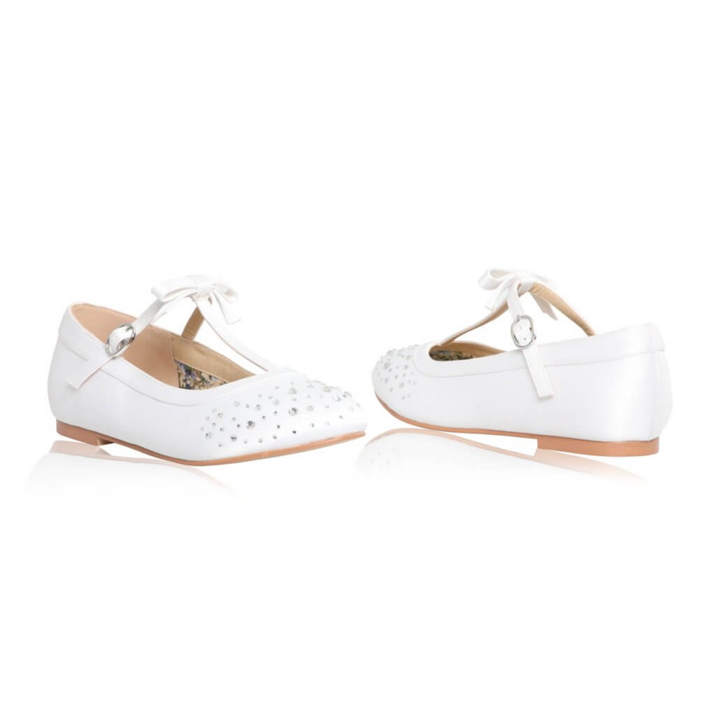 SALE SHOE Perfect Bridal White Communion Shoes:- Ruthie Pump