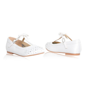 Perfect Bridal White Communion Shoes:- Ruthie Pump