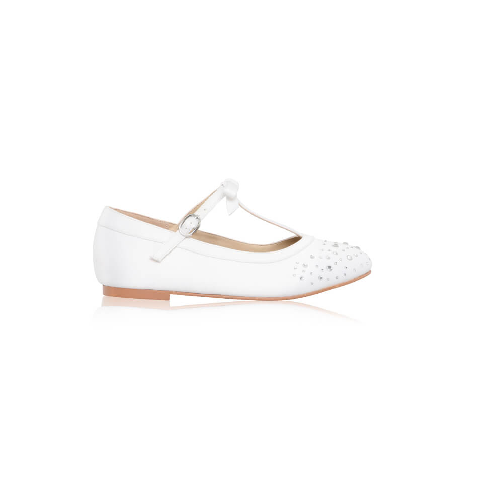 SALE SHOE Perfect Bridal White Communion Shoes:- Ruthie Pump
