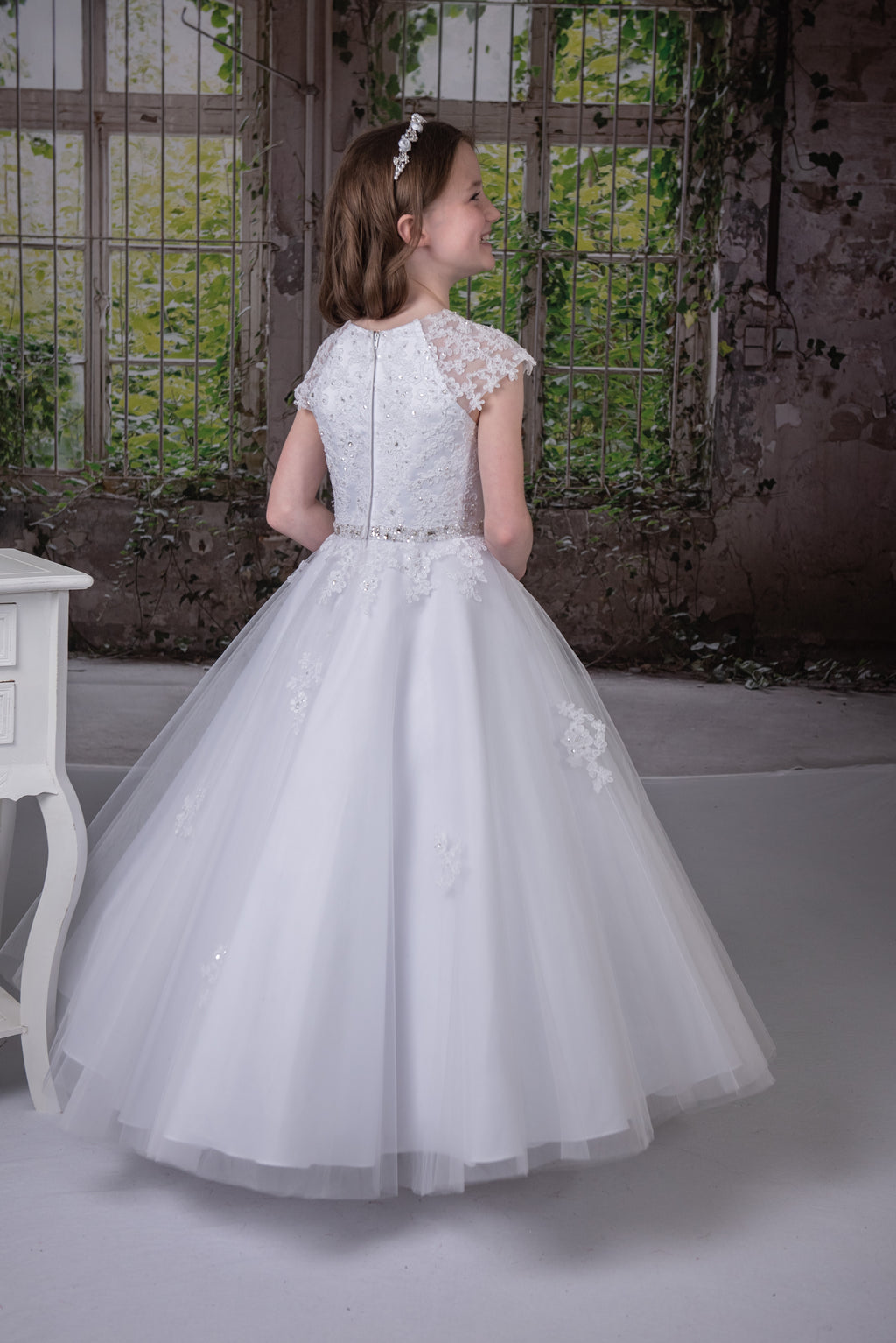 Sweetie Pie Girls White Communion Dress:- 3087