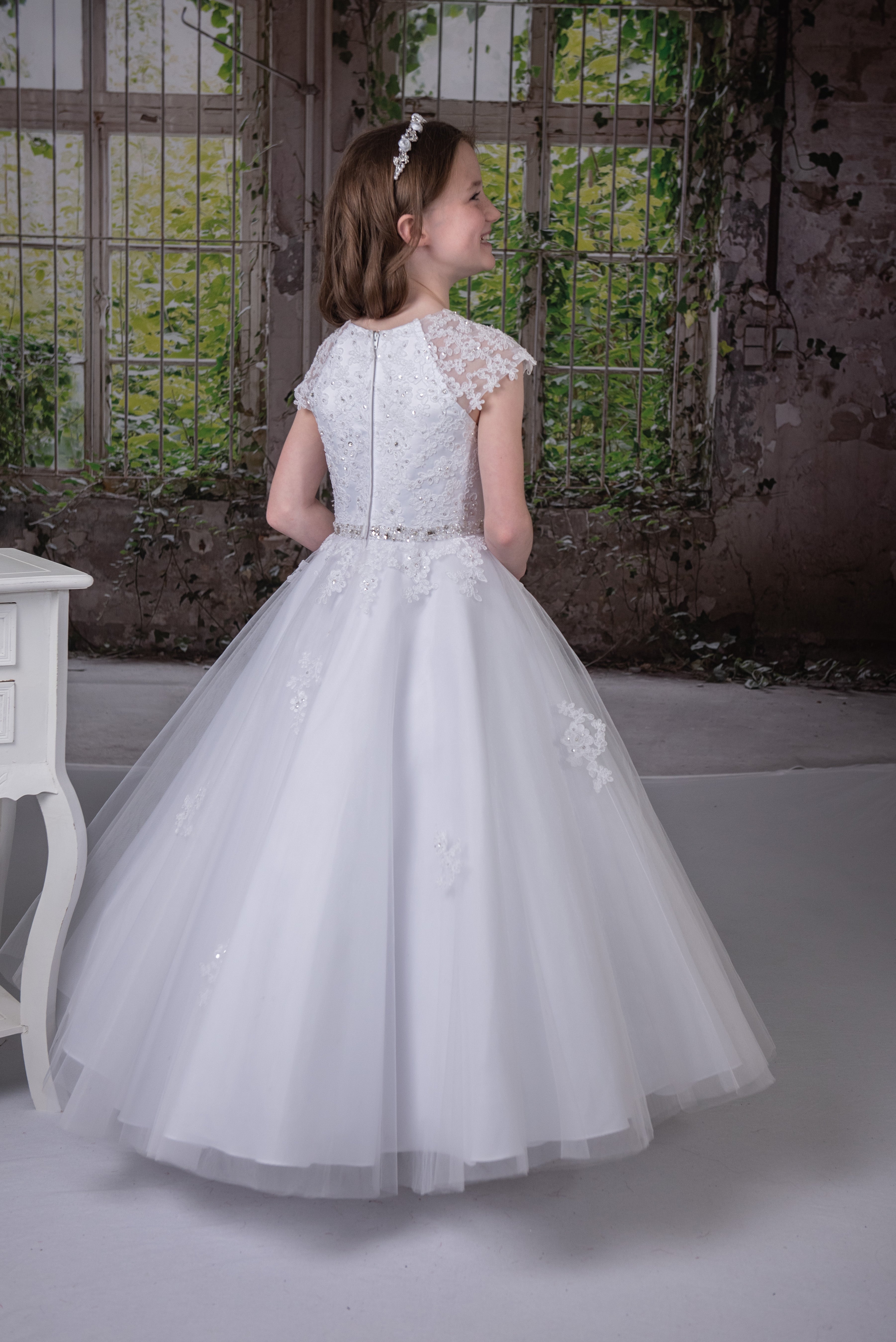 Sweetie Pie Girls White Communion Dress:- 3087