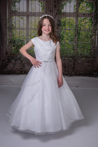 SALE COMMUNION DRESS Sweetie Pie Girls White Communion Dress:- 4043 Age 7, 8, 9 & 11