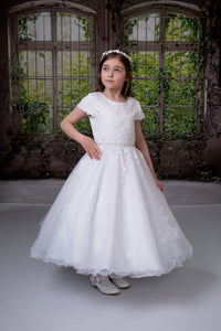 Sweetie Pie Girls White Communion Dress:- 4054