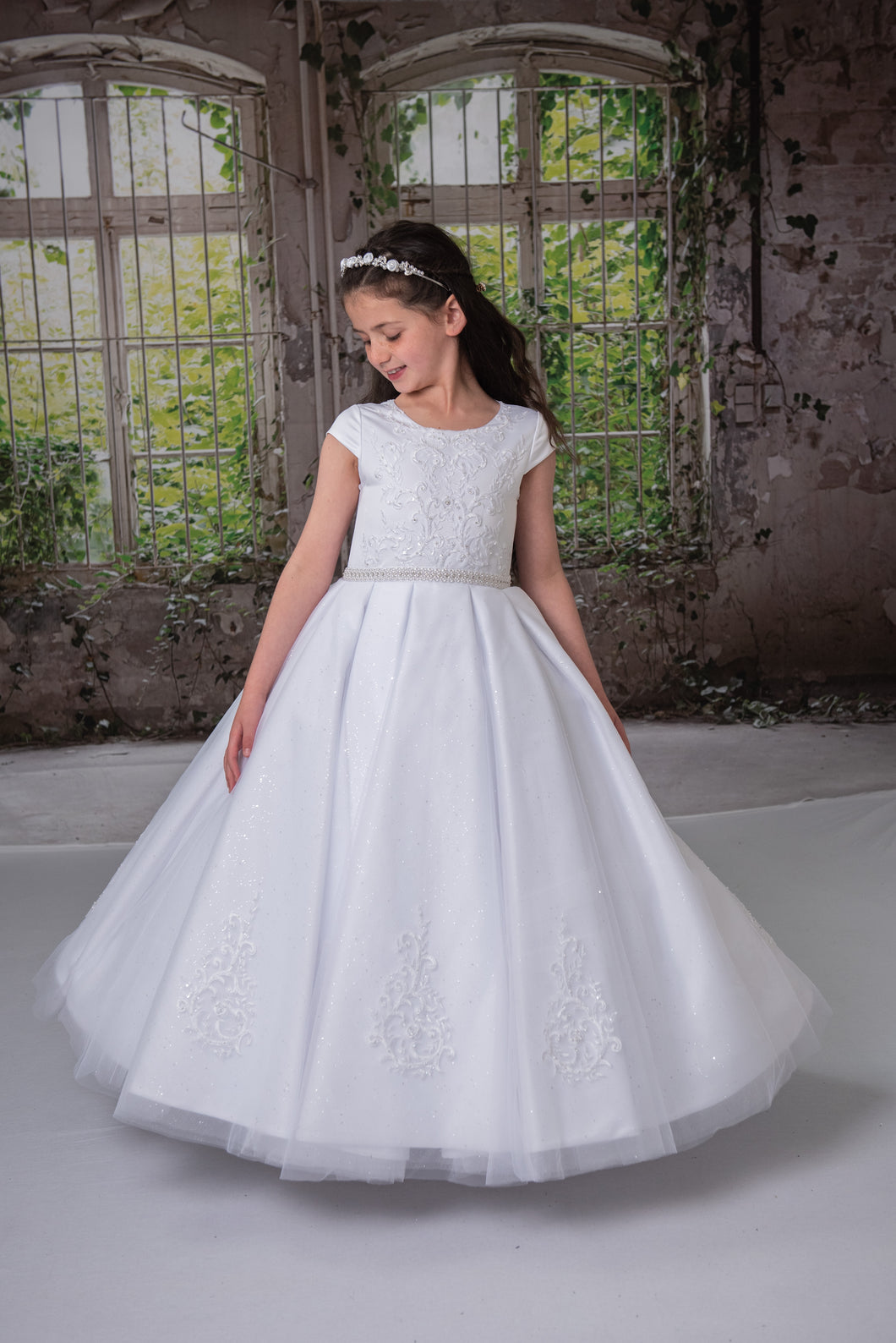 SALE COMMUNION DRESS Sweetie Pie Girls White Communion Dress:- 4065  AGE 6