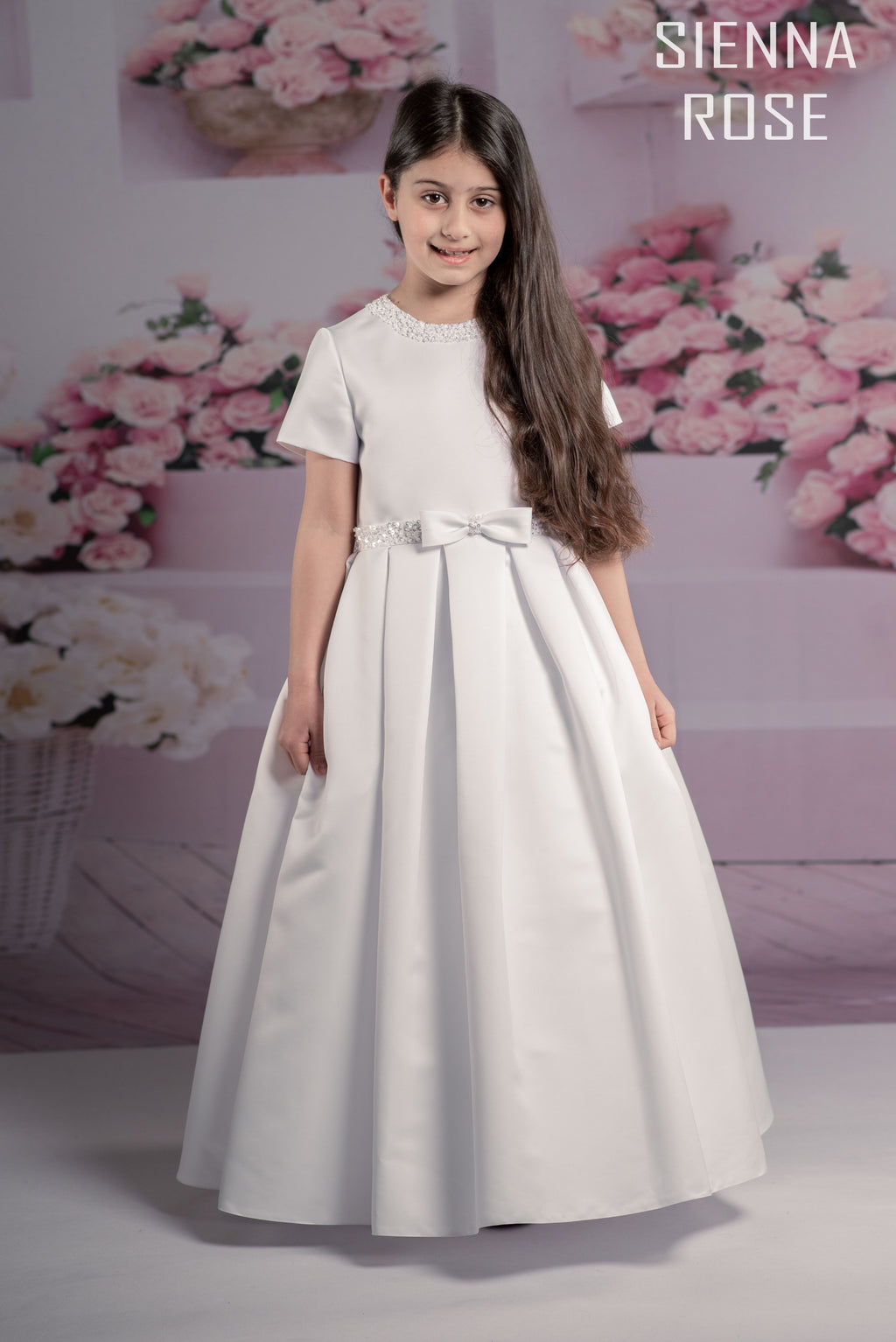 SALE COMMUNION DRESS Sienna Rose By Sweetie Pie Girls White Communion Dress:- SR703 AGE 7