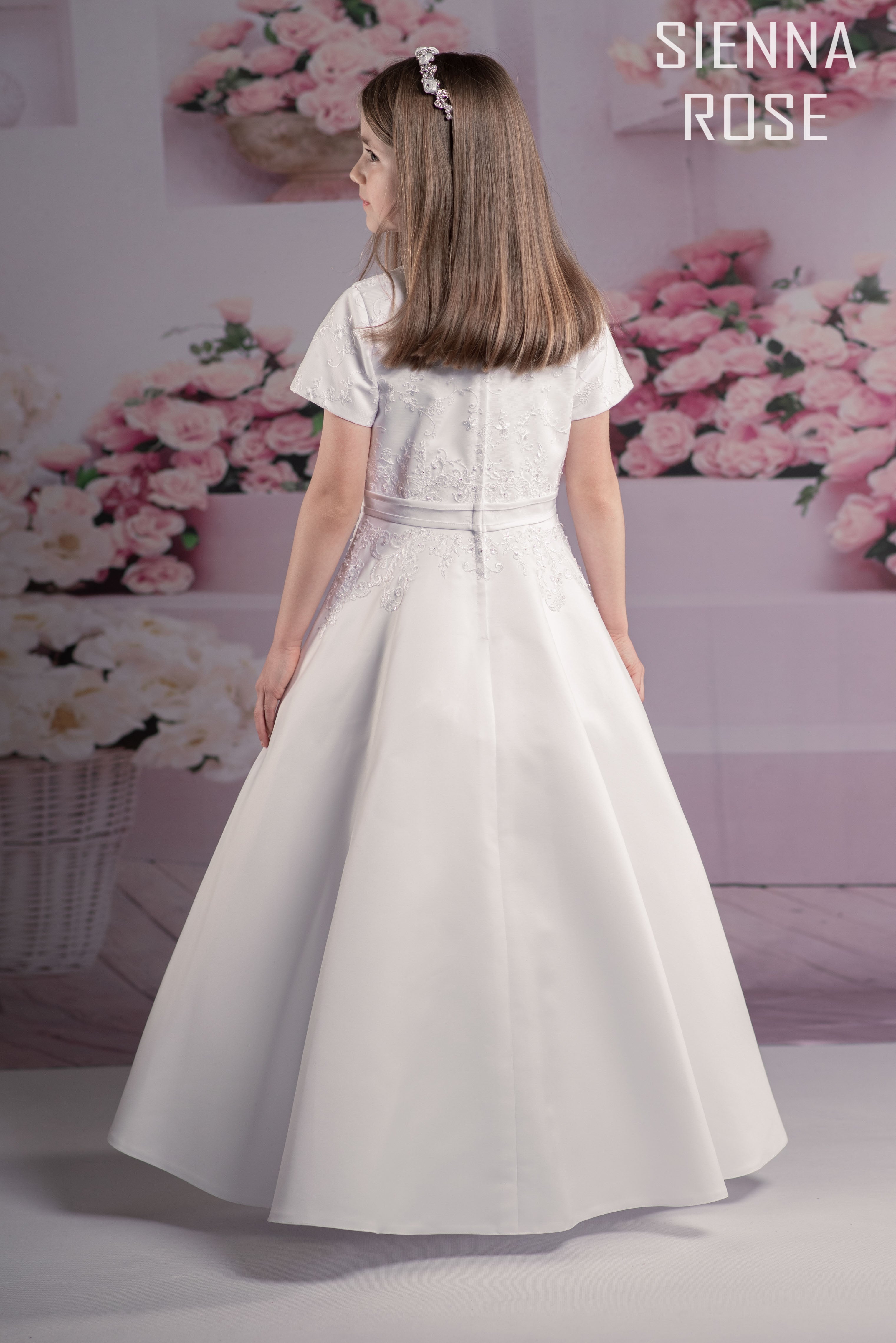 SALE COMMUNION DRESS Sienna Rose By Sweetie Pie Girls White Communion Dress:- SR704 AGE 8 & 9