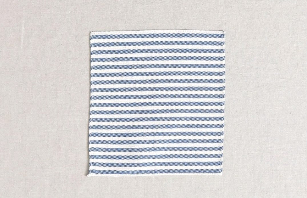 SALE One Varones Boys Pocket Square - Navy & White Stripe