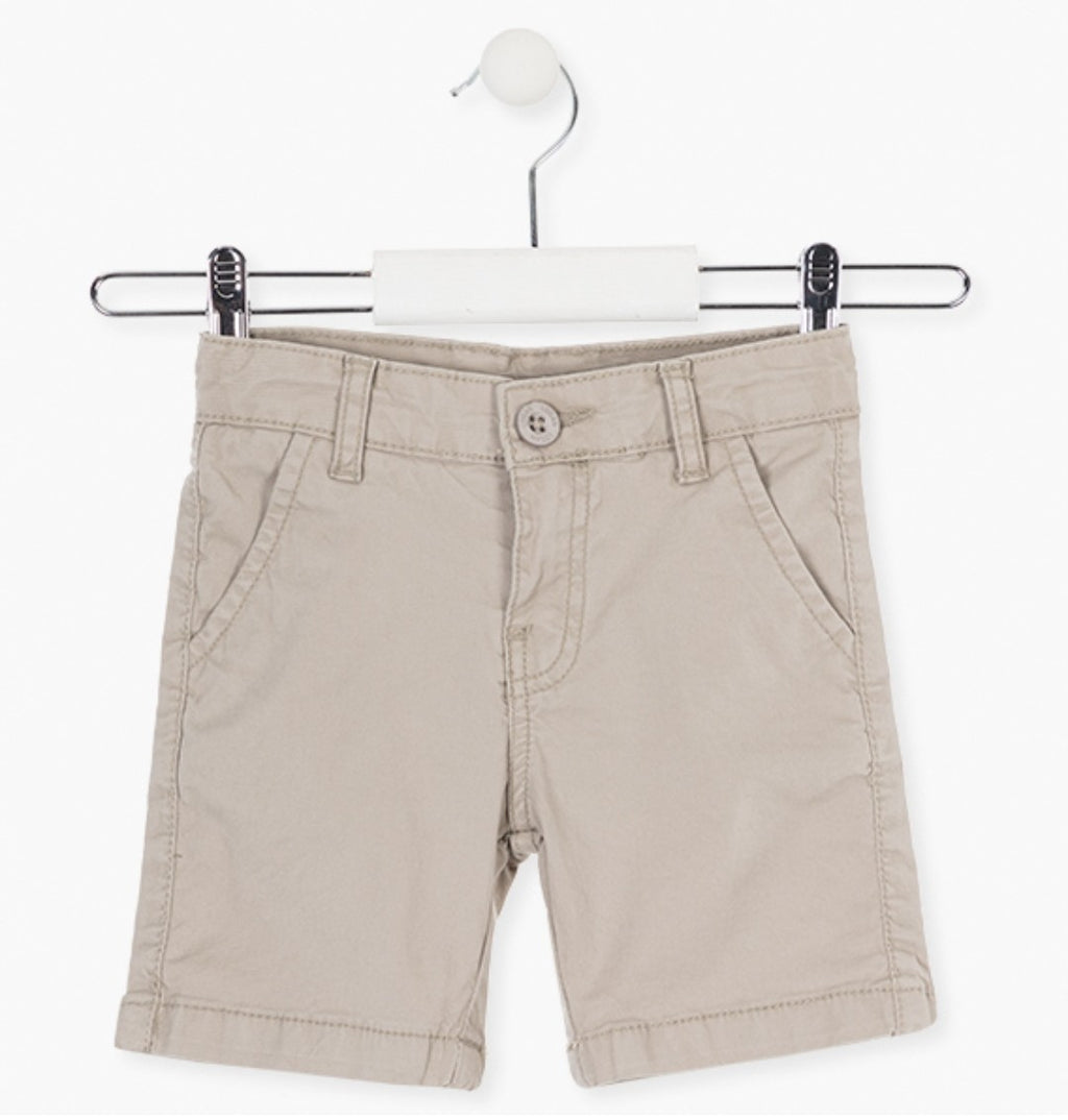 SUMMER SALE Losan Boys Cotton Blend Shorts:- Stone AGE 14