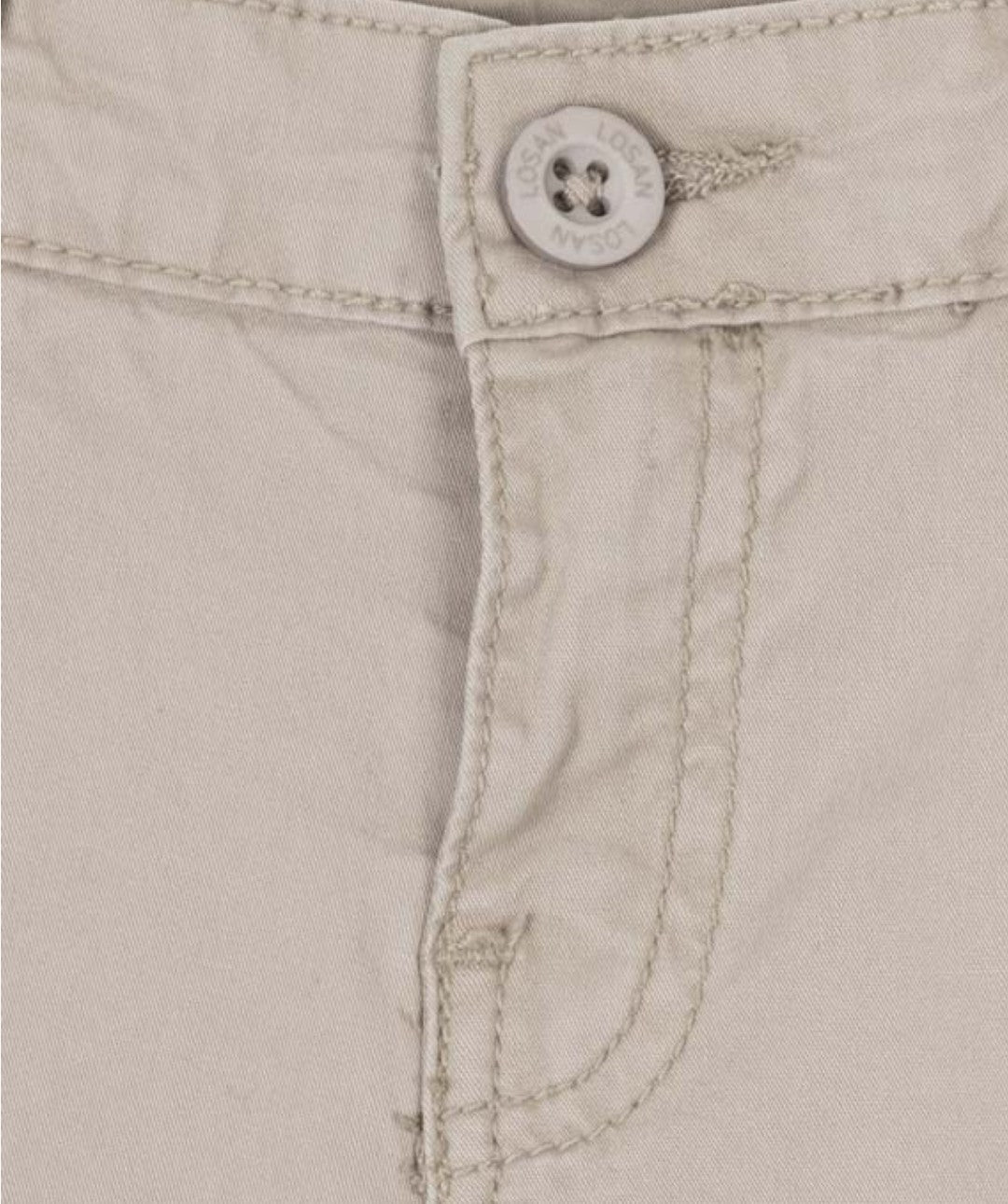 SUMMER SALE Losan Boys Cotton Blend Shorts:- Stone AGE 14