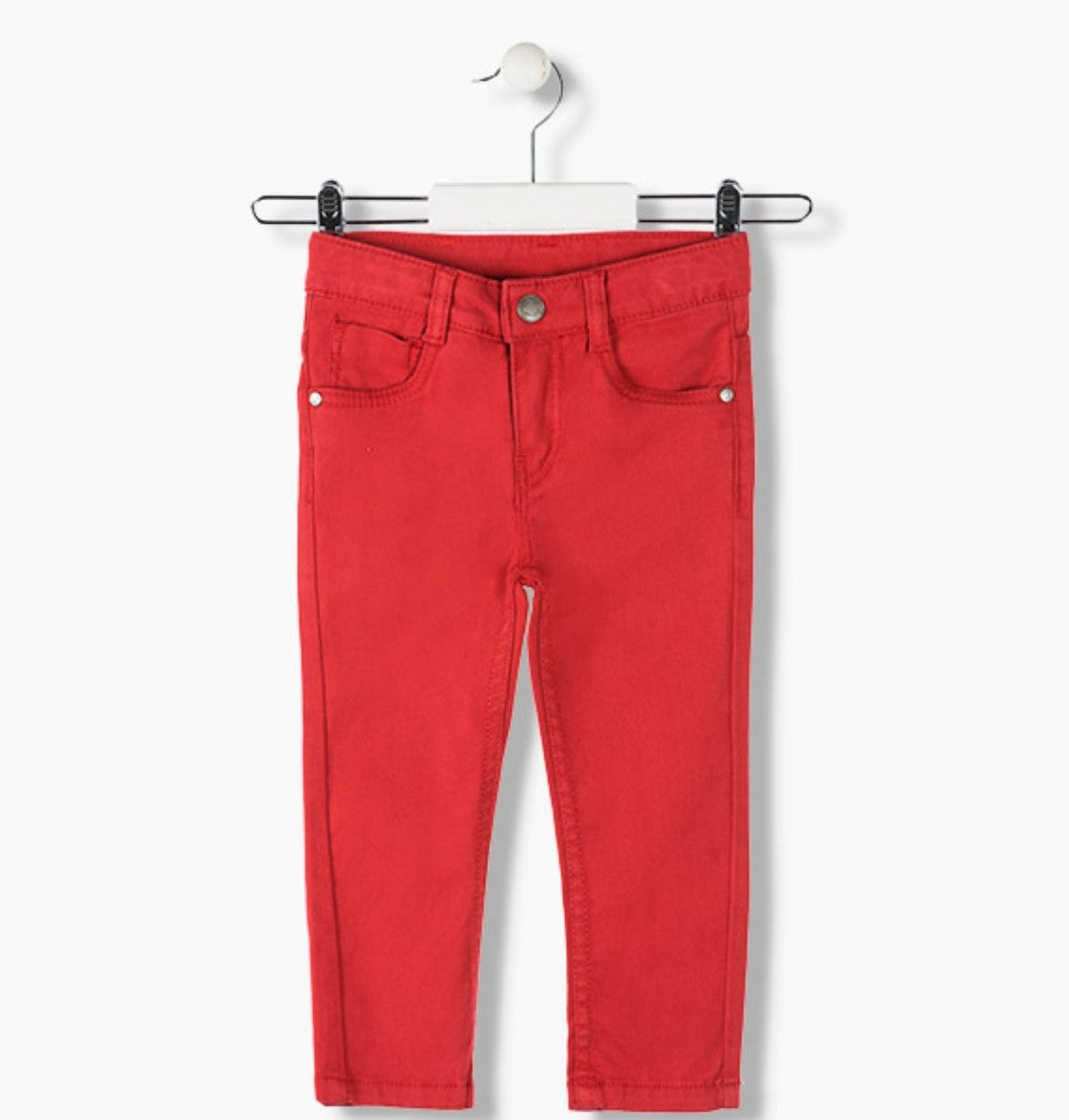 SUMMER SALE Losan Boys Twill Skinny Trousers:Red AGE 12 & 14