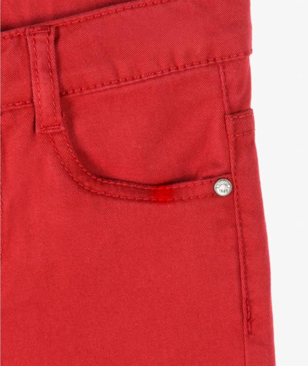 SUMMER SALE Losan Boys Twill Skinny Trousers:Red AGE 12 & 14