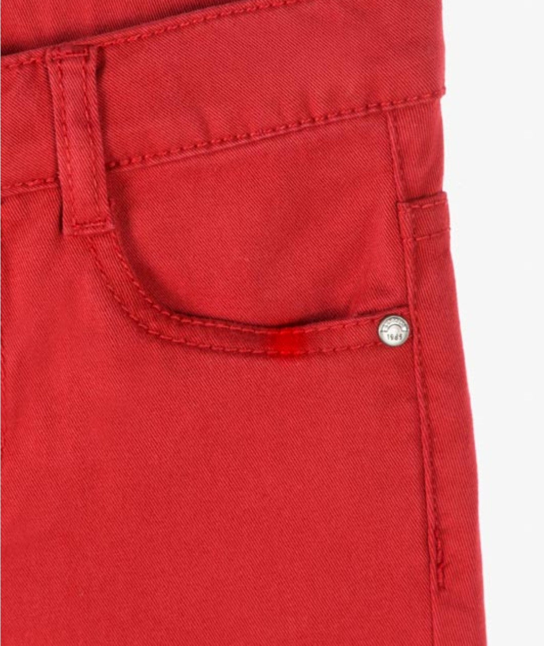 SUMMER SALE Losan Boys Twill Skinny Trousers:Red AGE 12 & 14