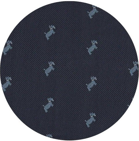 SALE One Varones Boys Navy Pocket Square With Dog Motif