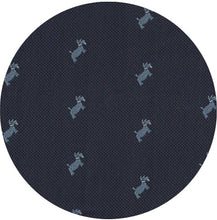Load image into Gallery viewer, SALE One Varones Boys Navy Pocket Square With Dog Motif
