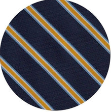 Load image into Gallery viewer, SALE One Varones Boys Navy Bow Tie With Gold Stripe
