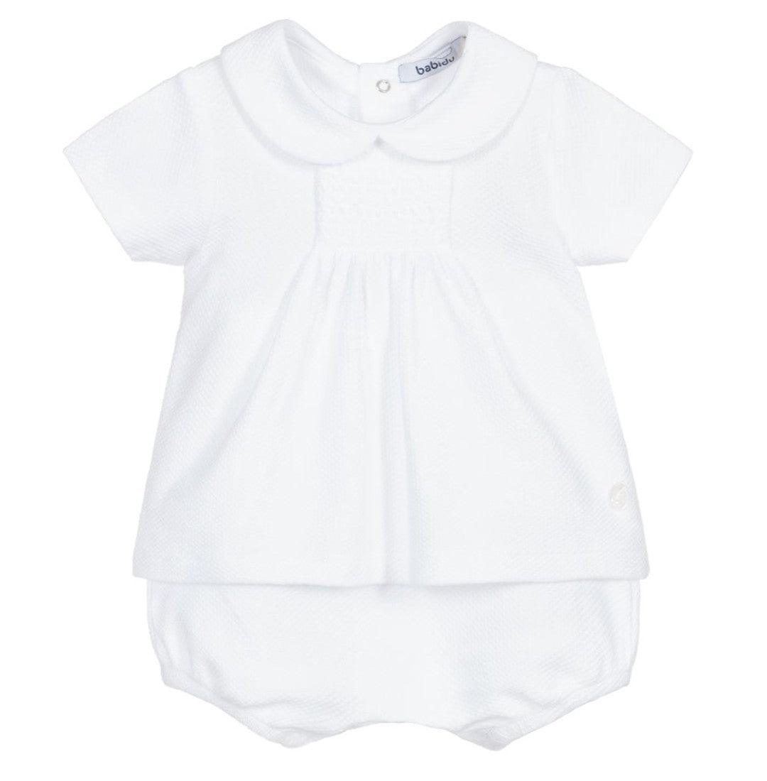 Babidu Unisex 2 Piece Set:- White