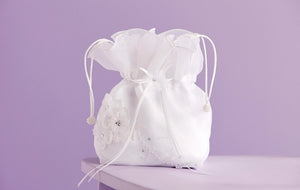 Peridot Girls White Communion Bag:- Lucy