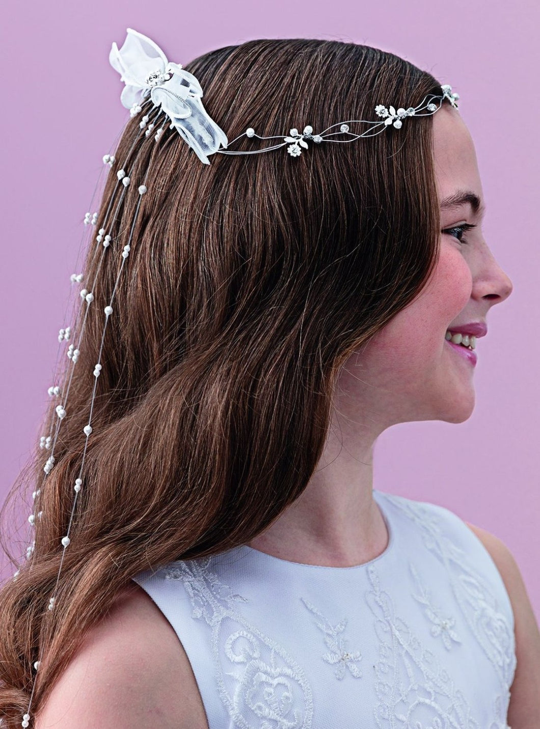 Emmerling Tiara Girls White Hair Accessory:- 2160