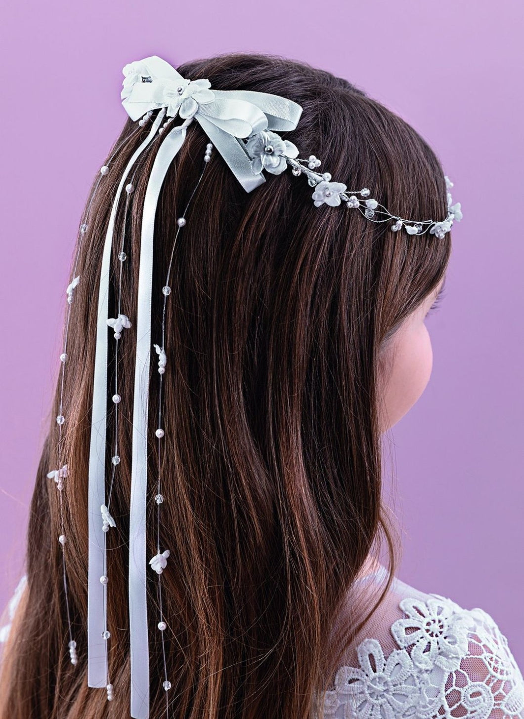 Emmerling Tiara Girls White Hair Accessory:- 2245