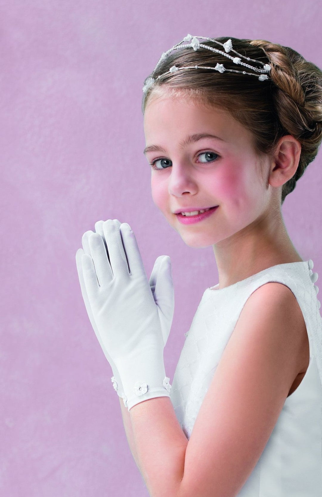 Emmerling Girls White Communion Gloves:- 74006