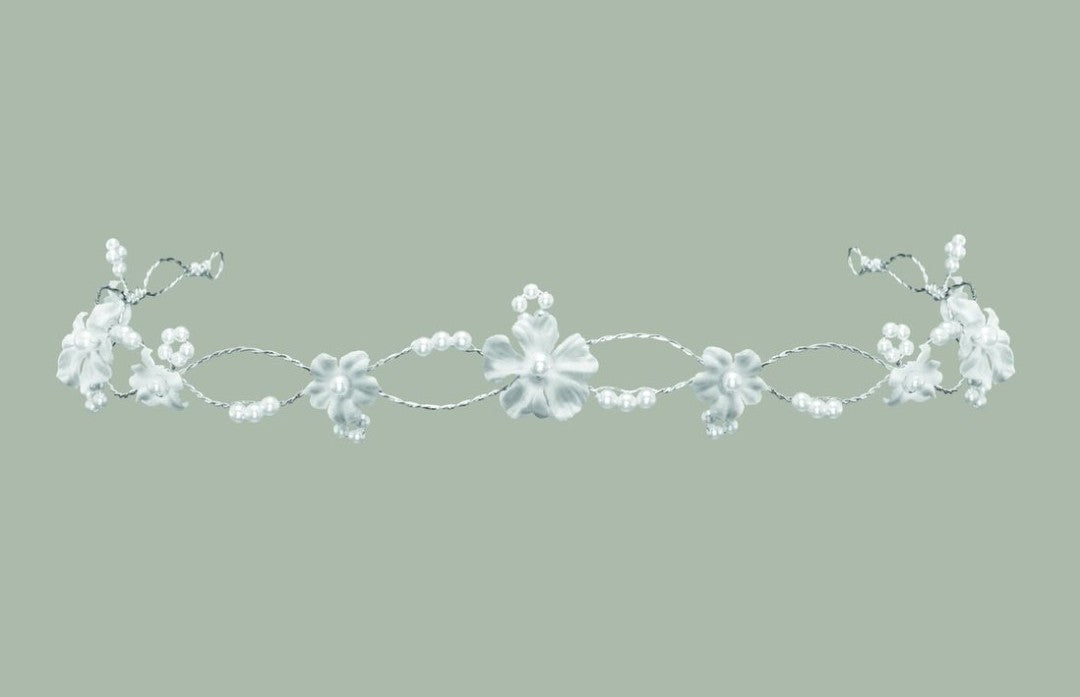 Emmerling Tiara Girls White Hair Accessory:- 77454