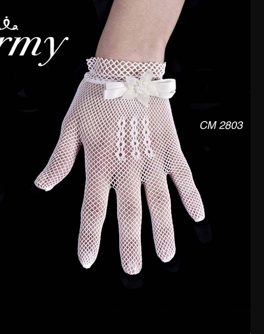 Carmy White Communion Gloves:- CB2803