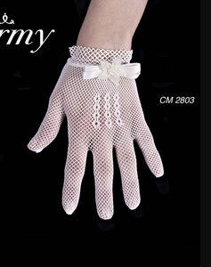 Carmy White Communion Gloves:- CB2803