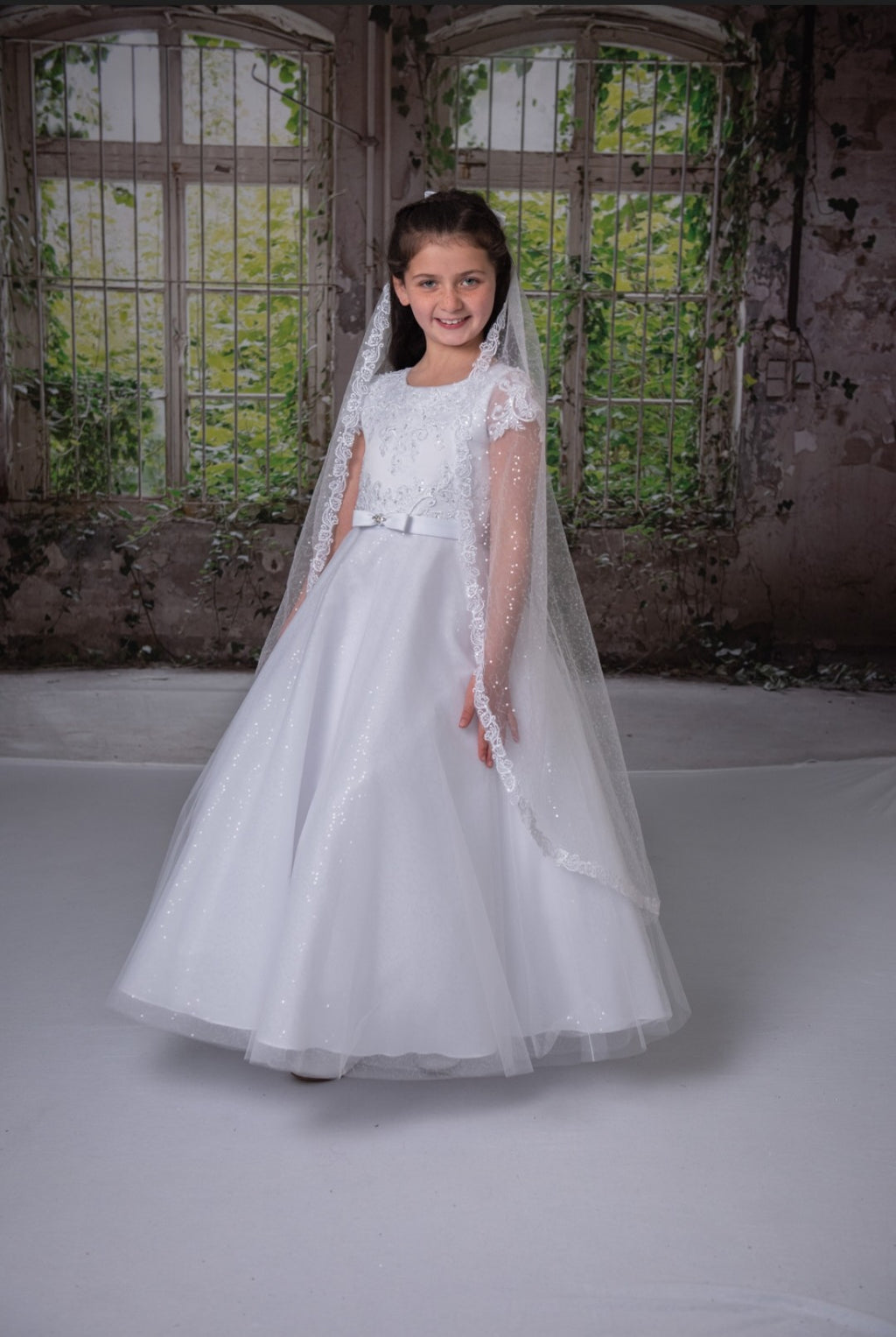 Sweetie Pie Girls White Communion Dress:- 4038