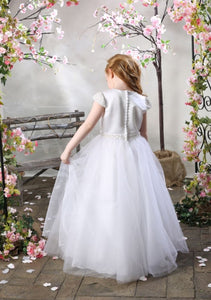 SALE COMMUNION DRESS Celebrations Girls White Communion Dress:- Hollyhock Age 9