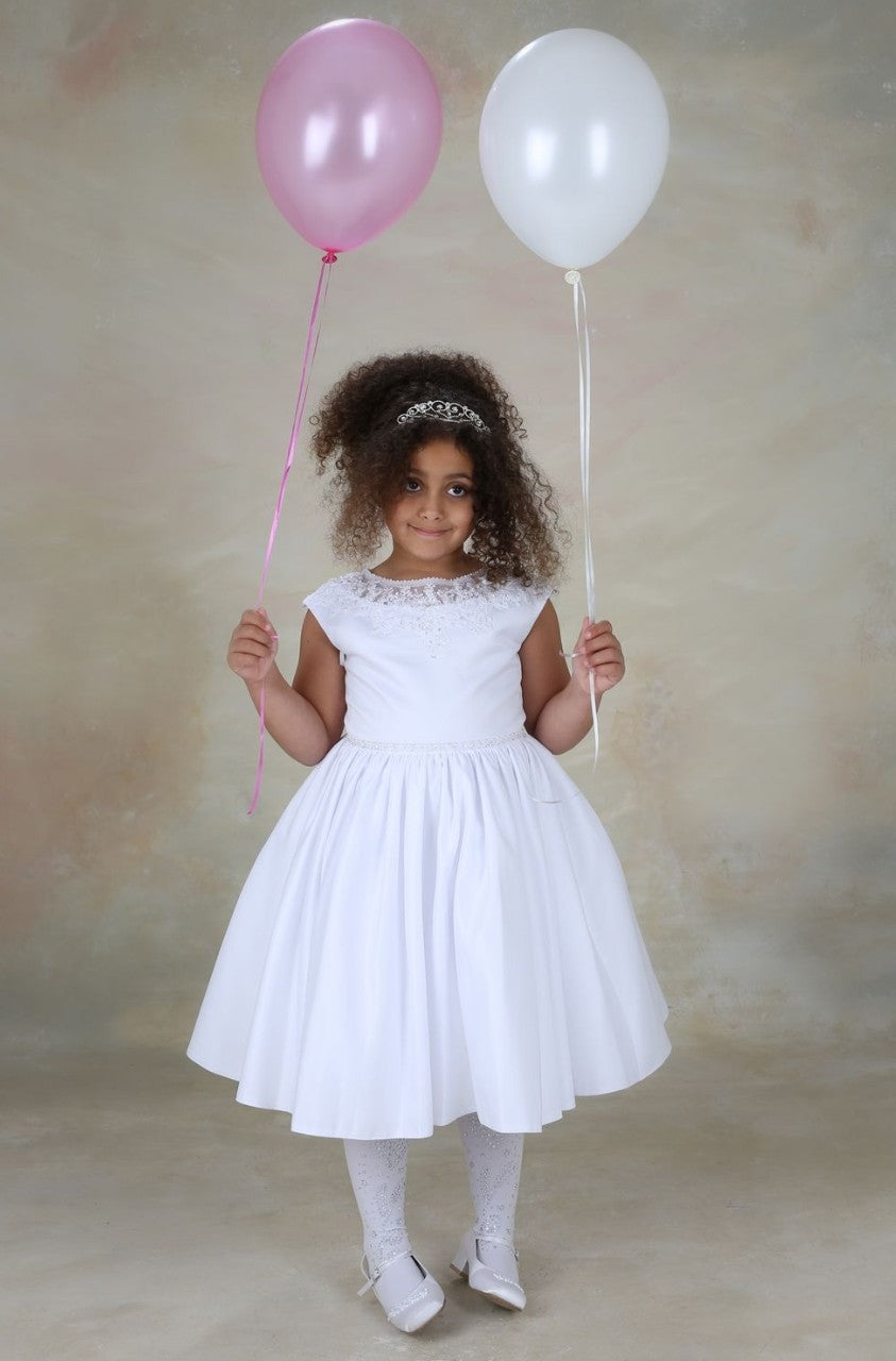 SALE COMMUNION DRESS Celebrations Girls White Communion Dress:- Iris AGE 8