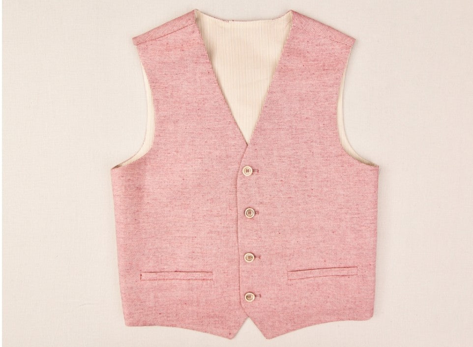 One Varones Boys Wine Waistcoat:-10-10018 49