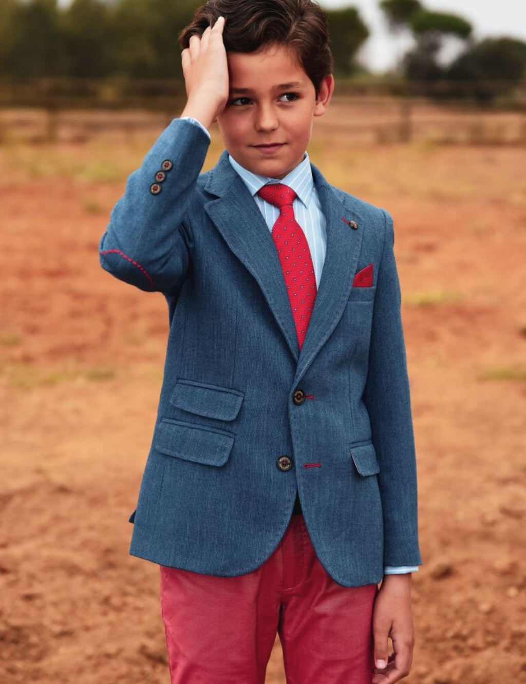 SALE One Varones Boys Navy Blazer With Red Stitching:-10-04071 78 Age 6